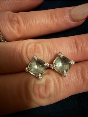 David Yurman Parasolite and Diamond Studs 9mm